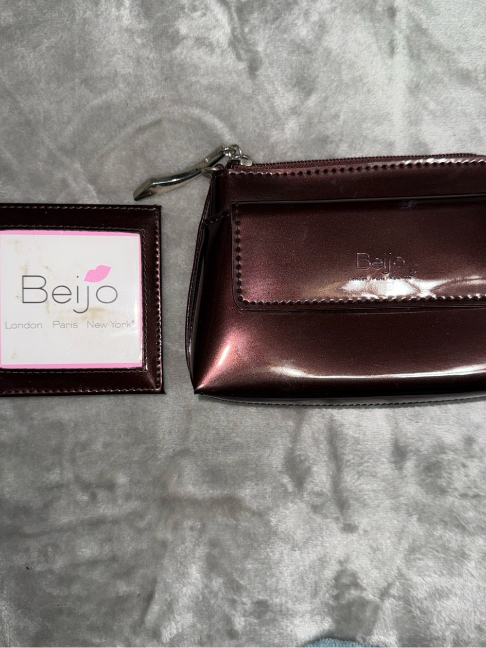BEIJO Shiny Brown Cocktail Purse/Evening Bag Purse Clutch & Card Holder